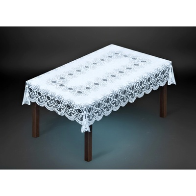 MyBestHome Žakárový ubrus Bohdana bílá 160x120 cm