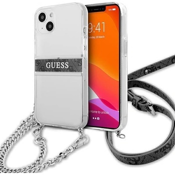 GUESS Калъф Guess GUHCP13SKC4GBSI, за iPhone 13 mini 5.4", прозрачен, сребрист (GUE001683-0)