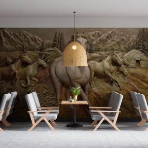 Art Gift Decor Фототапет Стадо коне
