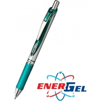 Pentel Автоматичен ролер Pentel Energel BL77, тюрклаз цвят на писане, дебелина на линията 0.7 mm, гел, сребрист, цената е за 1бр. (продава се в опаковка от 12бр. ) (OK26814)