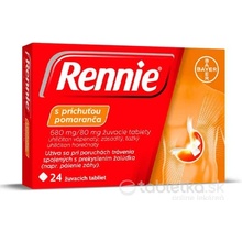 Rennie s príchuťou pomaranča 680 mg/80 mg žuvacie tablety tbl. mnd. 24 x 680 mg/80 mg