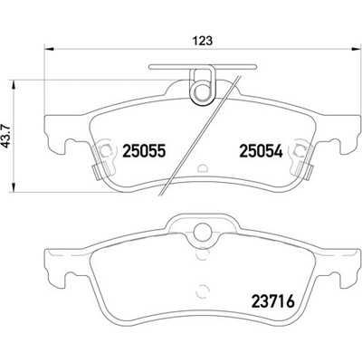 BREMBO Sada brzdových platničiek kotúčovej brzdy P28070