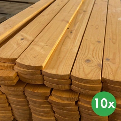 Plotovky, zakulacené, světlá lazura, balení 10 ks, 20 x 95 x 1500 mm