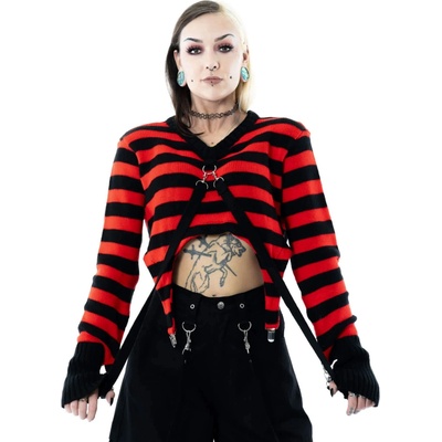 HEARTLESS дамска тениска с дълъг ръкав heartless - gisela - ЧЕРНО/ЧЕРВЕНО - poi1485