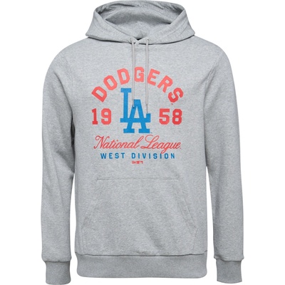 New Era LA Dodgers Mlb Wordmark Hoodie sivá červená modrá