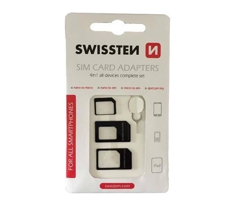 Swissten SIM adaptér 4in1