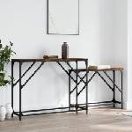 vidaXL Стифиращи конзолни маси, 2 бр, опушен дъб, инженерно дърво (837804)