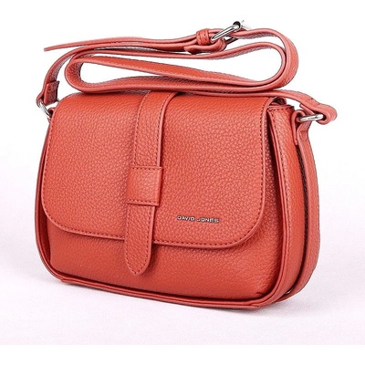 David Jones malá pevná cihlově hnědocrossbody kabelka CM6871 červená
