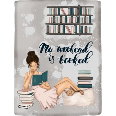 With Scent of Books Текстилен джоб за електронна книга With Scent of Books - My weekend is booked (MyweekendisbookedKPO-EB)