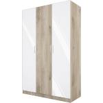 Bogdan Furniture I Трикрилен гардероб Mod 1002, Сонома арвен/Бял гланц