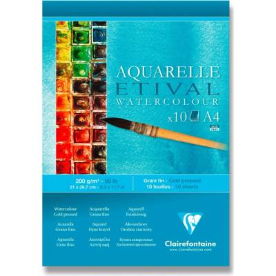Clairefontaine Etival Cold Pressed - akvarelový blok - A4, 10 listů, 200 g