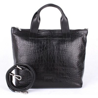 Gianni Conti velká luxusní kožená kabelka shopperbag do ruky 14 černá