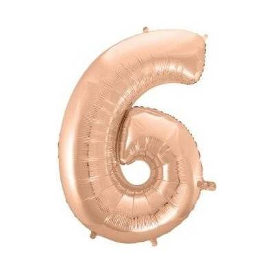 GoDan Číslice "6" rosegold 92cm fóliový balónek