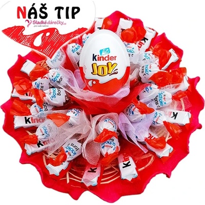 SladkéDárečky | Kinder kytice | Kinder Čokoláda, Schoko bons a Kinder Joy | 37 ks čokolády | průměr 24 cm – Zboží Dáma