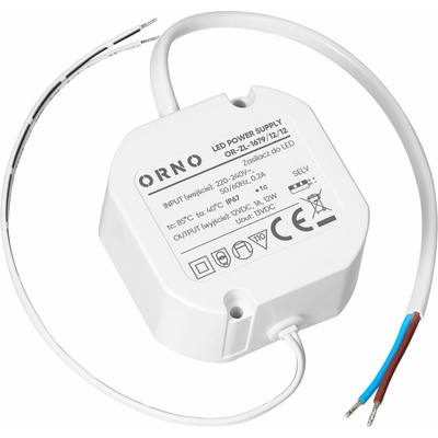 ORNO LED ovládač na zapustenie, 12 V, 12 W, IP67, plastové puzdro