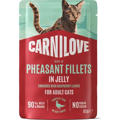 CARNILOVE Cat POUCH JELLY rich in Pheasant enriched with Raspberry Leaves 85 g