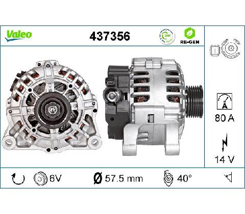 Alternátor VALEO 437356