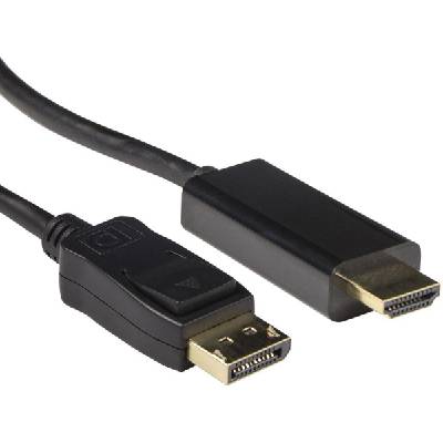 Кабел ACT AK3990, DisplayPort мъжко - HDMI-A мъжко, 1.8 м, Черен, булк опаковка (AK3990)