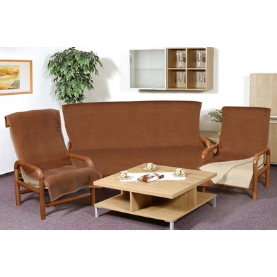 Bellatex KIRA PLUS 2 + 1 hnedá/ svetlo béžová 150 x 200 cm, 2 ks 65 x 150 cm