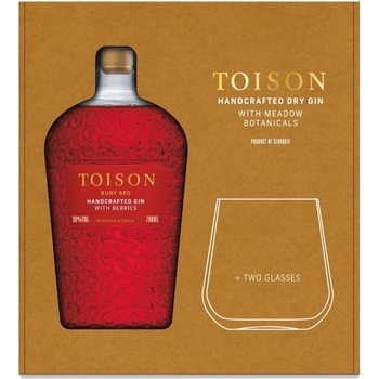 Toison Ruby Red 38% 0,7 l (darčekové balenie s 2 pohármi)