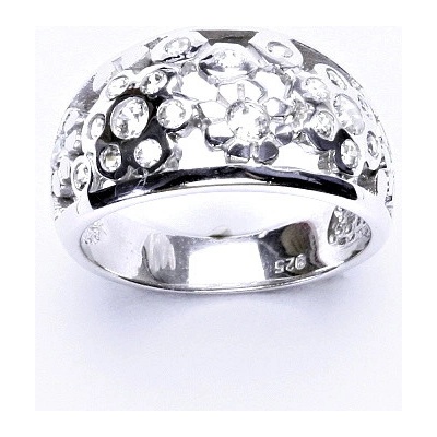 Čištín stříbrný s květy čiré zirkony T 1420 928