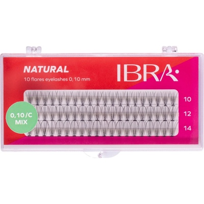 Ibra Makeup Naturals 0,10 sada trsov na mihalnice mix 8, 10, 12 mm