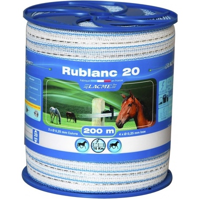 LACMÉ Francie Elektrická páska RUBLANC 20 mm pro elektrický ohradník Délka: 200 m