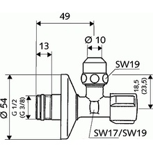 Schell COMFORT Rohový ventil 1/2" x 3/8" 049070699