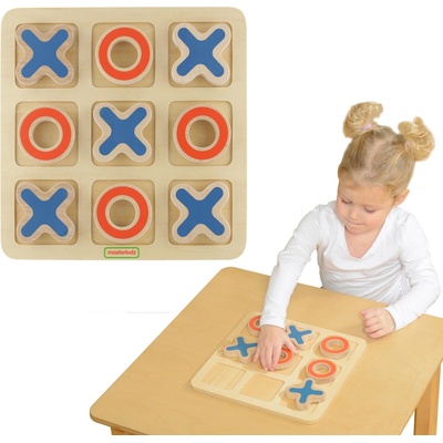 MASTERKIDZ Kolečko a Křížek Dřevěná Hra Pro Děti Logická Hlavolam