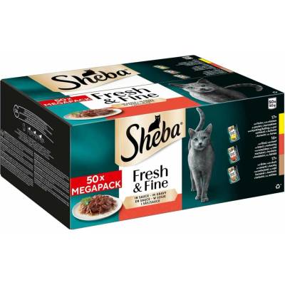 Sheba mp pouch kuře, hovězí und kachna v omáčce 50x50 g