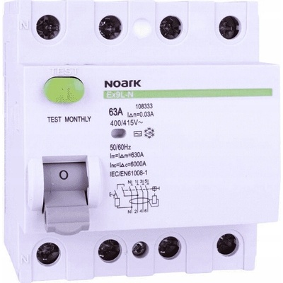 NOARK Proudový chránič 4P 63A 30mA AC 108333