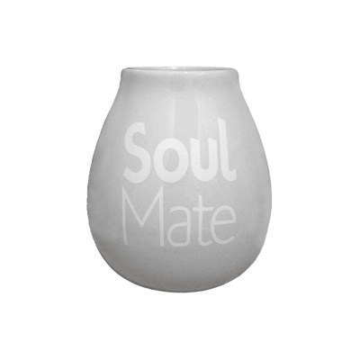 Керамичен калабас - сив с надпис