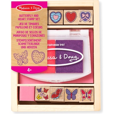 Melissa & Doug - Дървени печати - Сърчица и пеперудки