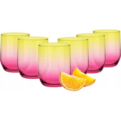 Glasmark pohárov Tropicružovo-žlté sklo na džúsy a koktaily 6 x 300 ml
