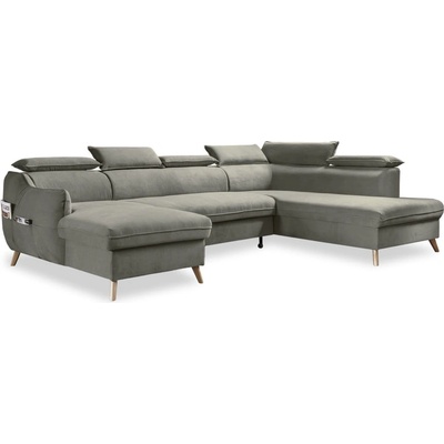 Miuform Светлосив кадифен U-образен ъглов диван (десен ъгъл) Sweet Harmony - Miuform (833MO244)