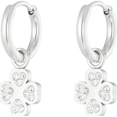 Ornamenti náušnice Clover zirkon silver OOR300161