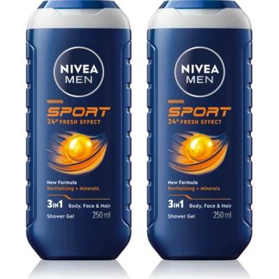 NIVEA MEN Sport sprchový gel 2× 250ml pro muže