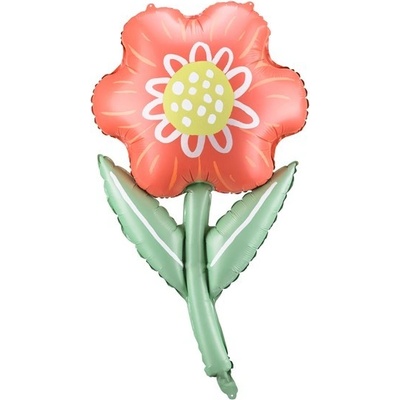 Party Deco Фолиев Балон Червено Цвете, 53x96 см