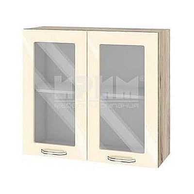 ИРИМ Горен кухненски шкаф Сити АРФ-Бежово гланц-05-204 80 см