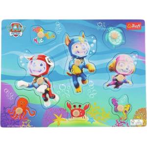 Trefl Дървен пъзел Trefl - Пес патрул под водата, 8 части (61631) - ozone
