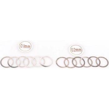 HOBBYTECH Spojkové podložky pro vymezení vůle SHIMS 13x16x0.1/0.2 mm 6+6 ks