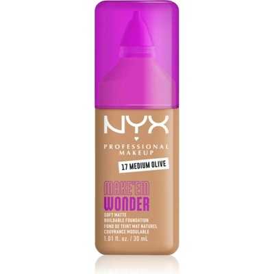 NYX Professional Makeup Make ‘Em Wonder lehký matující make-up 17 Medium olive 30 ml