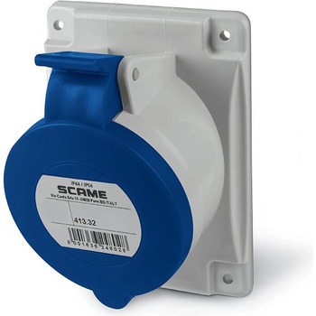 SCAME Промишлен контакт 2P+Е 32A 230V IP54 серия Optima панелен монтаж 84х106мм - 413.3263 (413.3263)