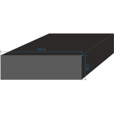 0596310 Pryžový profil 30x100mm, EPDM 70°Sh obdélníkový