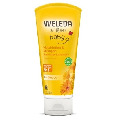 Weleda Baby Calendula Shampoo And Body Wash 200 ml нежен шампоан от невен за коса и тяло