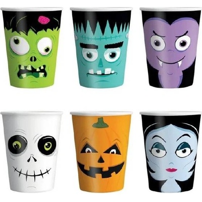 Party Pal Papierové poháre halloween monster 220ml