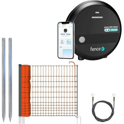 fencee Sada pro elektrický ohradník se sítí pro ovce a kozy – LTE zdroj DUO PDC50 – síť 50m