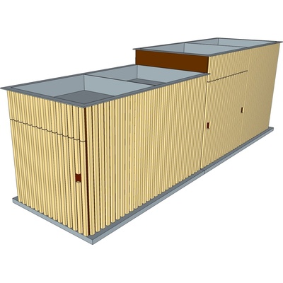 Design Factory Cyklobox de Luxe 1,6 x 4,3 m CYKL5-6VELK natur