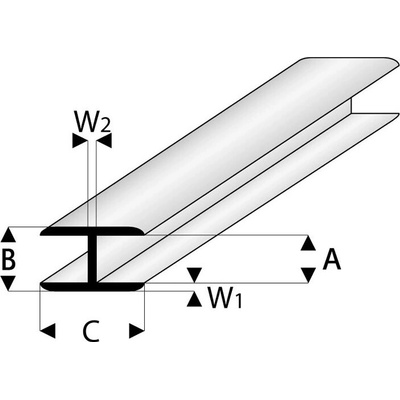 Raboesch profil ASA spojovací plochý 1,5x330 mm 5