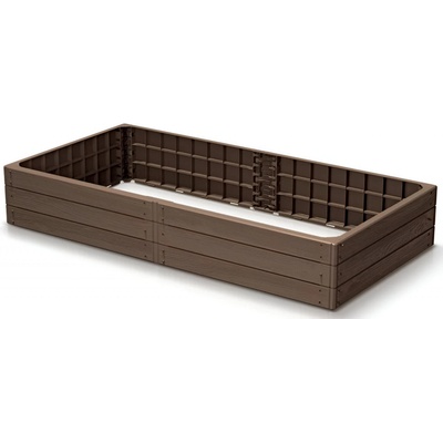 Prosperplast Vyvýšený záhon plastový BASE WOODY 149,2x75,6 cm hnědý / cihlový 0777/1